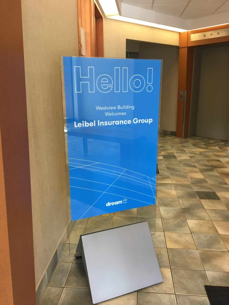 Hello sign at westview building